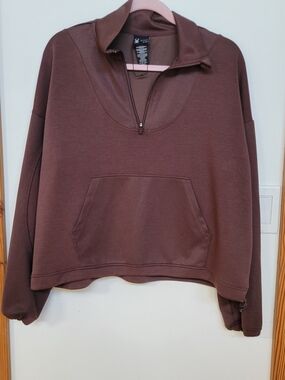 Spyder - BNWOT Cropped Brown Half-Zip Pullover Sweatshirt